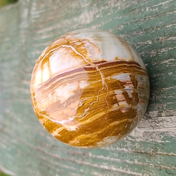 CLEARANCE LARGE 3 lbs. Banded Green Onyx Stone Mineral Crystal Sphere - Picture 1 of 8